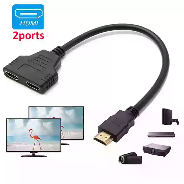HDMI male to 2 port female HDMI Splitter